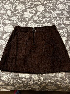 wild fable Brown Textured A-Line Skirt